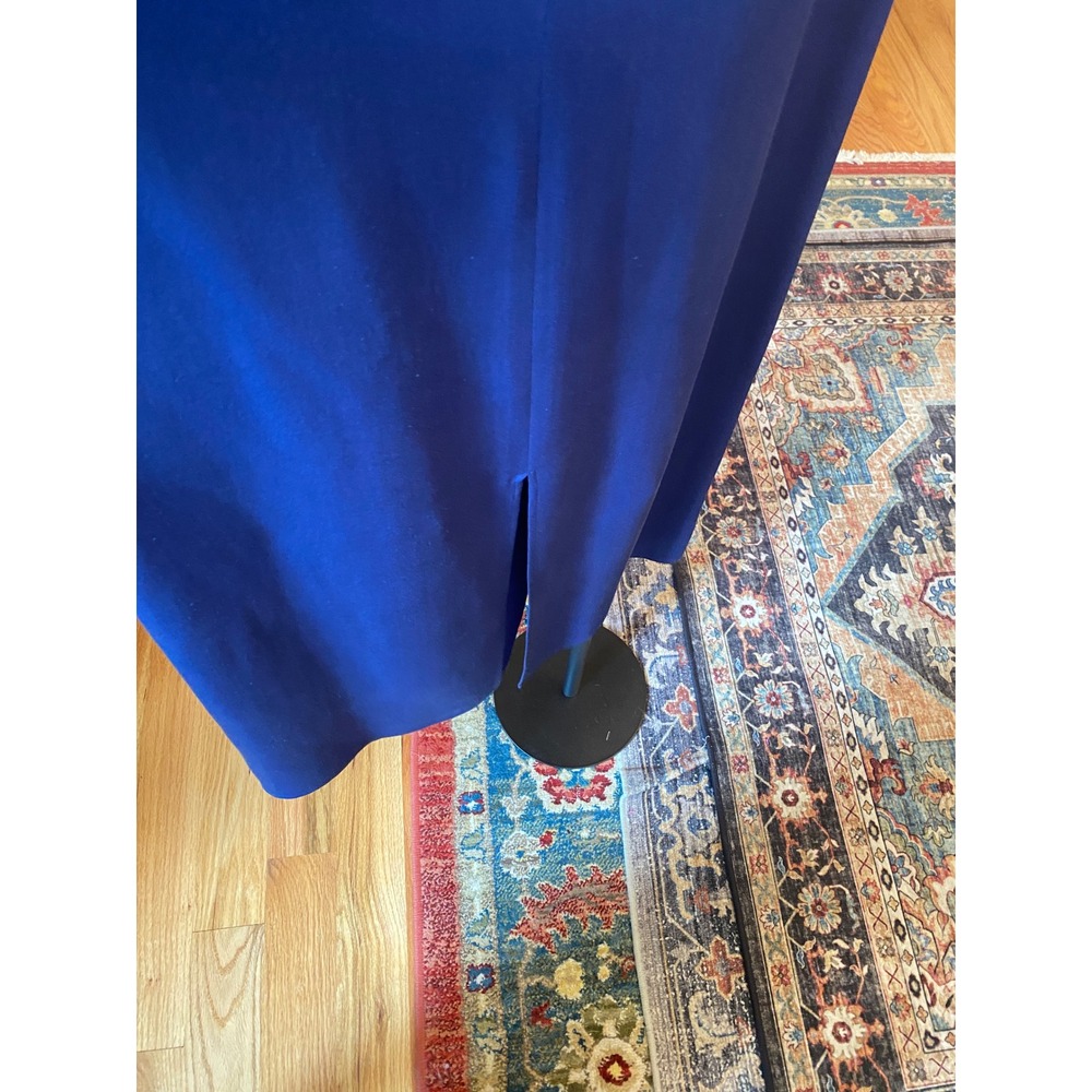 Cynthia Howie for Maggy Boutique Blue 100% Silk Sleeveless Maxi Dress Size 8 - Picture 6 of 11